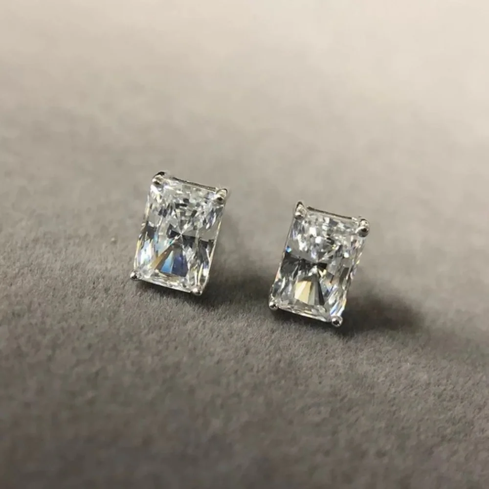 5.39Ct+ EMERALD Bridge Open Gallery Double Prongs Setting Emerald Cut VVS1